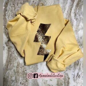 Electric Wild Hoodie – Buttercup Leopard Lightning Sweatshirt